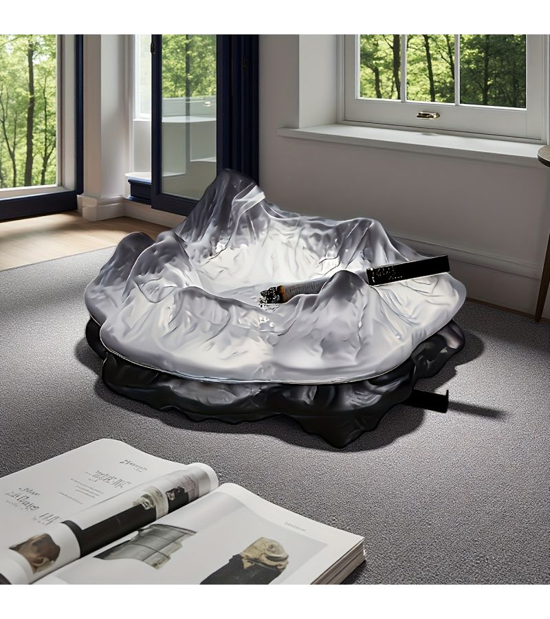 1pc Iceberg Frosting Self Designed Ashtray Creative Light Luxury Desktop Decor Anti Flying Ash Office Cigar Holder Gift For Men Boyfriend Nordic Modern Home Decor Desktop Accessory - Image 2
