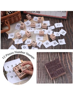 Excefore Wooden Rubber Stamps Kit, Number 0-9 Number Stamps Set, Kids Arts & Crafts, Suitable  for Card Making, DIY Planner, Scrapbooking  - Image 2