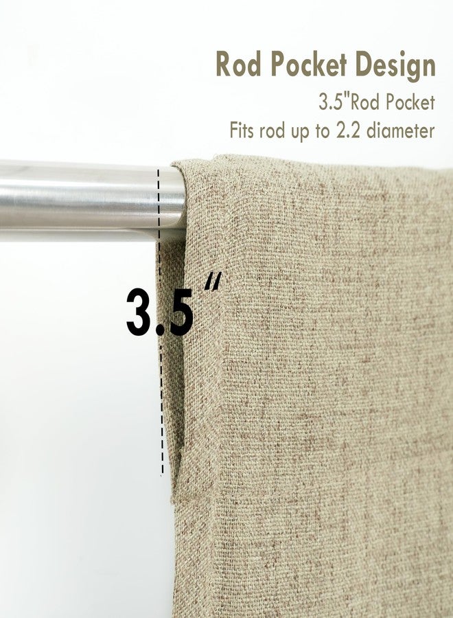 DriftAway Double Layer Linen Blackout Tie Up Curtains Thermal Insulated Fully Lined Balloon Roman Shade Bathroom Window Adjustable Rod Pocket for Small Window 25 Inch by 47 Inch Light Khaki Linen - Image 3