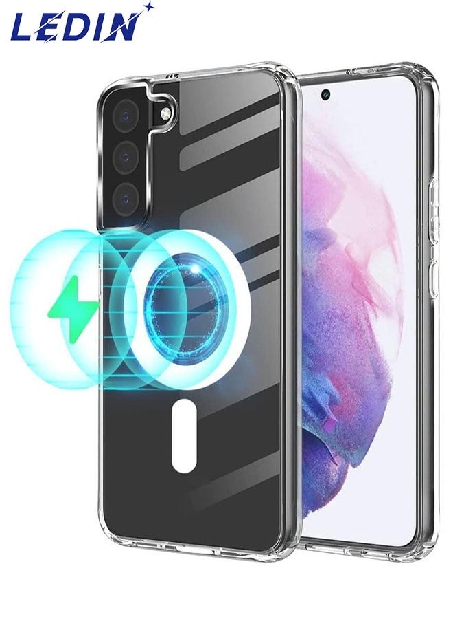 LEDIN Magnetic Clear Case for Samsung Galaxy S22 Compatible with MagSafe, Military-Grade Protection, Phone Bumper - Image 1