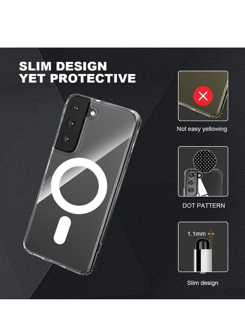 LEDIN Magnetic Clear Case for Samsung Galaxy S22 Compatible with MagSafe, Military-Grade Protection, Phone Bumper - Image 2