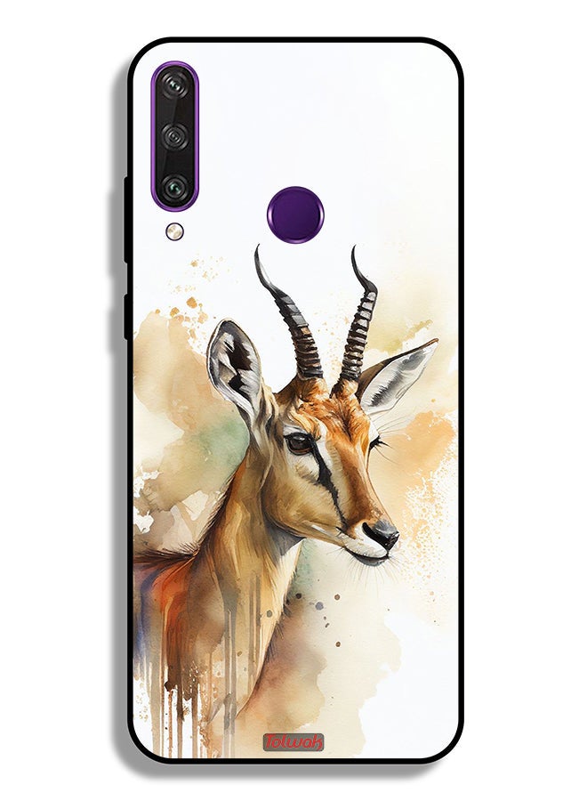 Tolwak Huawei Y6p Protective Case Cover Deer Abstract Art - Image 2