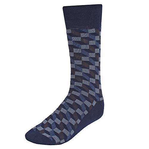 Creature Men's Cotton Calf Length Check Print Formal Socks Combo of 3 (SCS-13.4) - Image 4