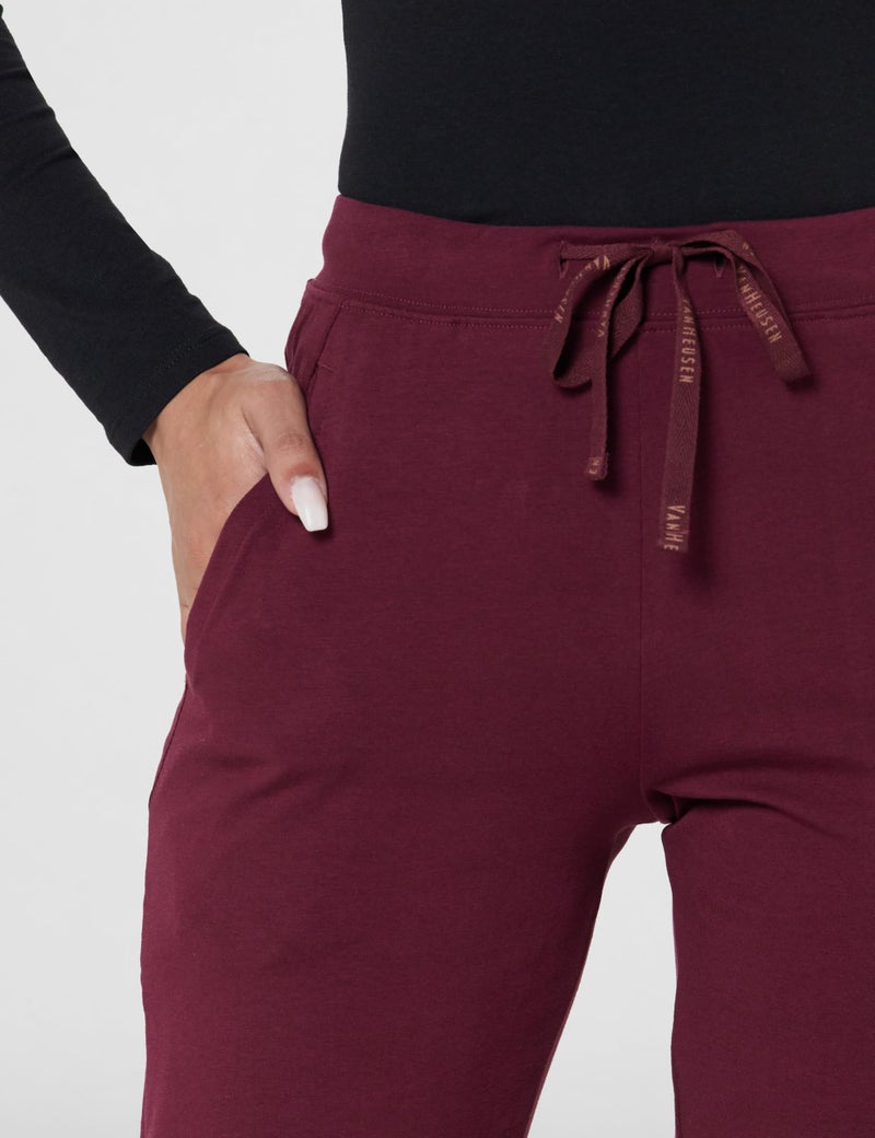 Van Heusen Women Lounge Straight Pants - Cotton Elastane - Smart Tech+, Easy Stain Release, Moisture Wicking, Ultra Soft_55303_Tawny Port_S, Mid Rise - Image 4
