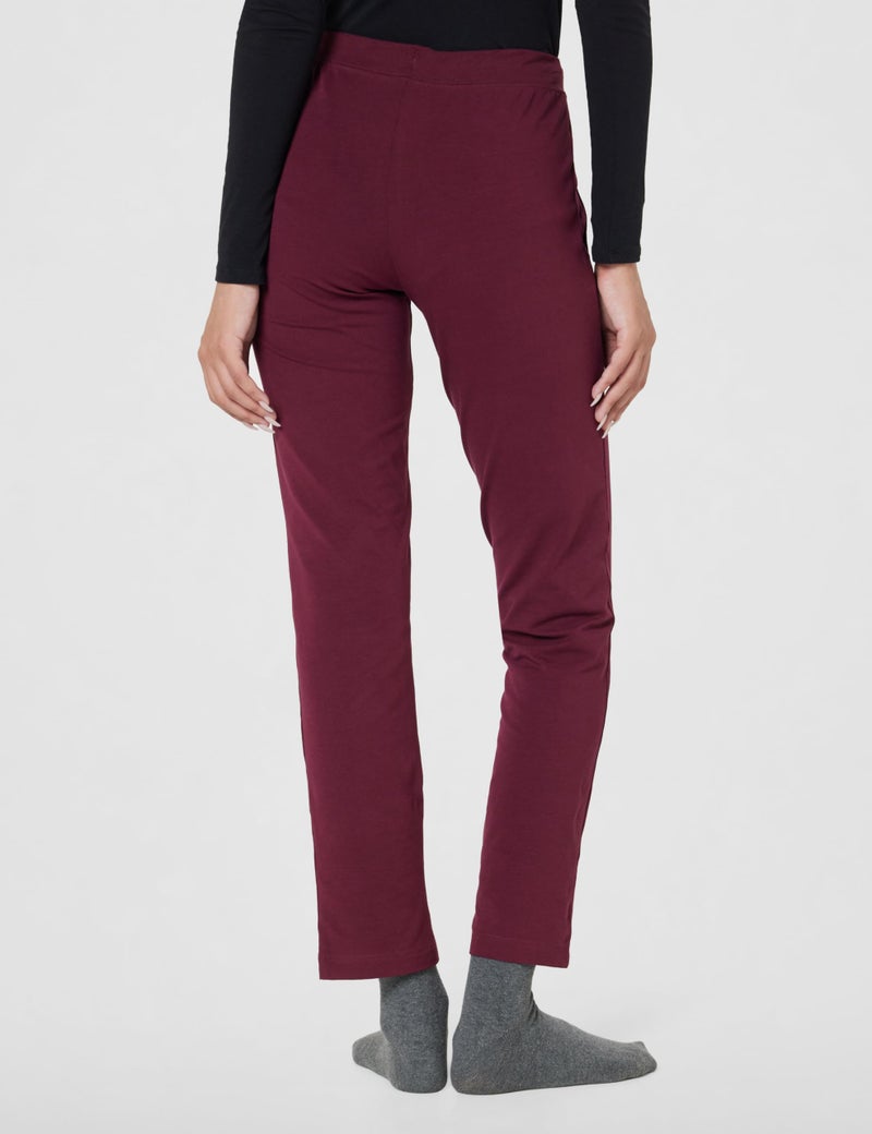 Van Heusen Women Lounge Straight Pants - Cotton Elastane - Smart Tech+, Easy Stain Release, Moisture Wicking, Ultra Soft_55303_Tawny Port_S, Mid Rise - Image 3