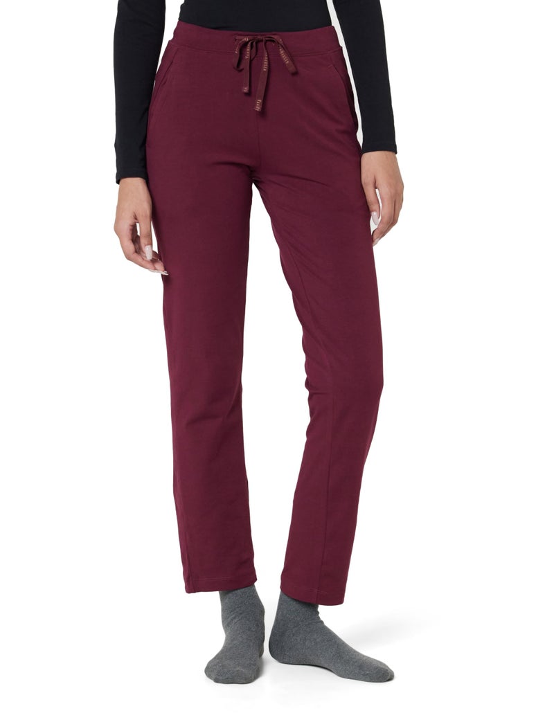 Van Heusen Women Lounge Straight Pants - Cotton Elastane - Smart Tech+, Easy Stain Release, Moisture Wicking, Ultra Soft_55303_Tawny Port_S, Mid Rise - Image 1