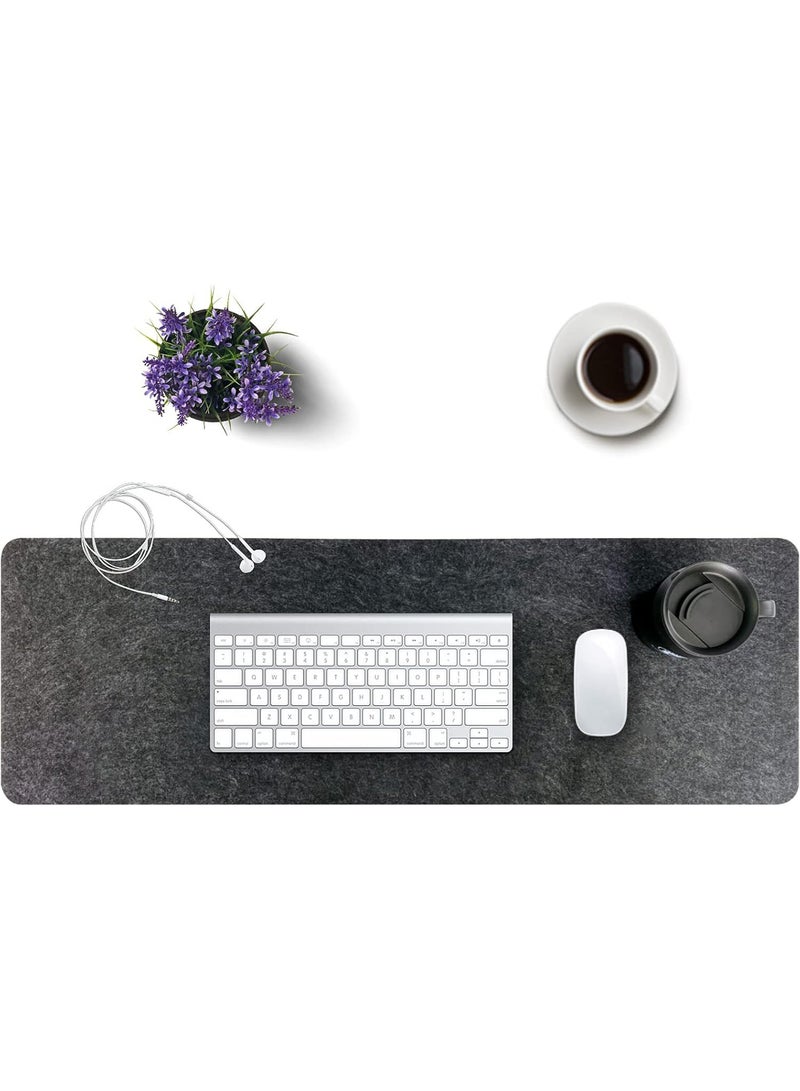 MAOGEDA Multifunctional Felt Desk Mat, Computer Mouse Pad, Office Desk Mat 90cm X 30cm Large Felt Mouse Pad, Extended Gaming Mouse Pad, Computer Desk Mat, Non-slip and Waterproof Office Desk Mat Protector (Black Gray) - Image 3
