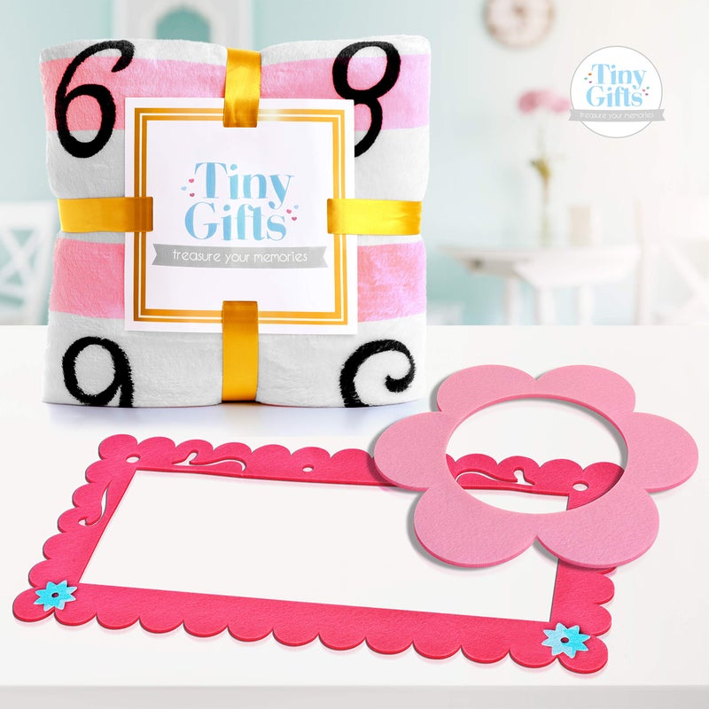 Tiny Gifts Baby Girl Milestone Blanket, Monthly Blanket Fleece, Personalized Blankets, Milestone Girls, New Baby Gifts Sets, Month-to-Month Growth, Newborn Essentials 60"x40" - Image 2