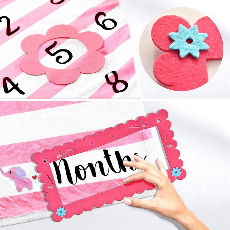 Tiny Gifts Baby Girl Milestone Blanket, Monthly Blanket Fleece, Personalized Blankets, Milestone Girls, New Baby Gifts Sets, Month-to-Month Growth, Newborn Essentials 60"x40" - Image 5