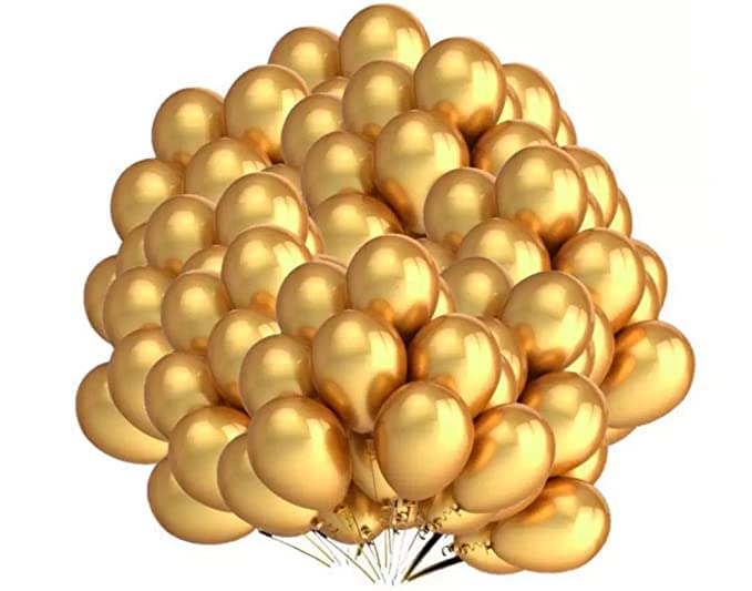 flavouredlove Colorful Metallic HD Party Balloons for Birthday Anniversary Baby Shower (Pack of 100, Gold) - Image 5
