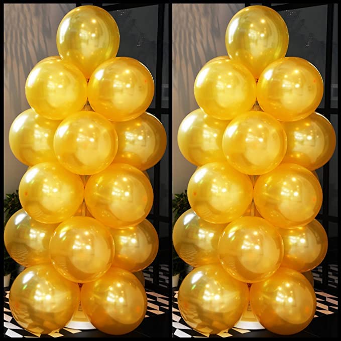 flavouredlove Colorful Metallic HD Party Balloons for Birthday Anniversary Baby Shower (Pack of 100, Gold) - Image 2