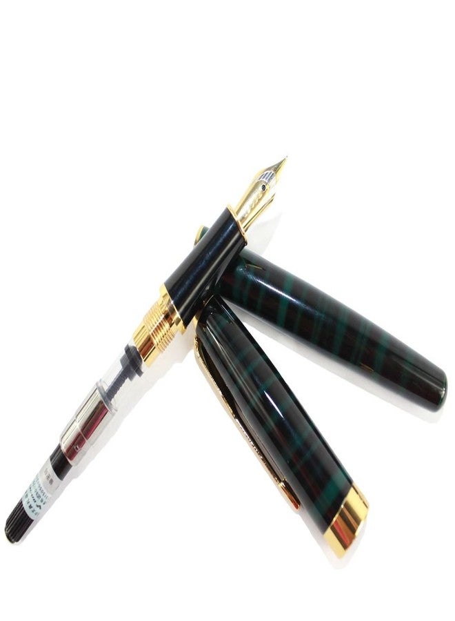 Gullor Executive Arrow Iridium Medium Nib Fountain Pen 388 Black and Green Stripes - Image 5