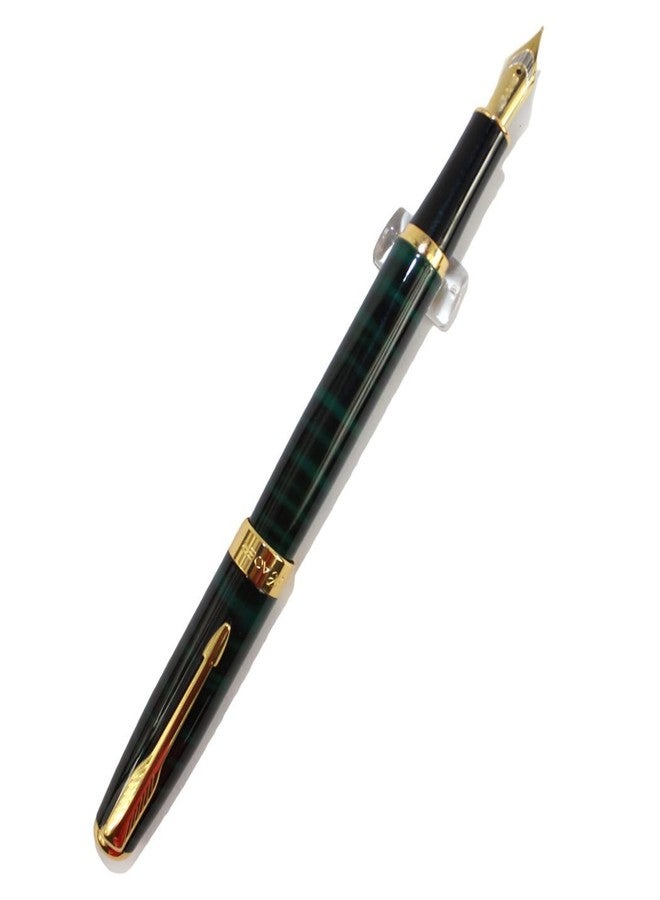 Gullor Executive Arrow Iridium Medium Nib Fountain Pen 388 Black and Green Stripes - Image 3