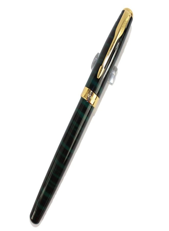 Gullor Executive Arrow Iridium Medium Nib Fountain Pen 388 Black and Green Stripes - Image 2