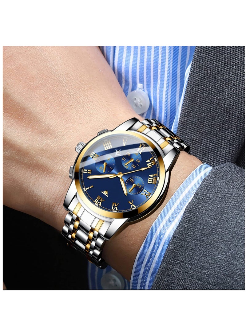 ELECDON Men's Luxury Waterproof Tourbillon Automatic Mechanical Watch - Stainless Steel, Calendar, Luminous Hands, Multifunctional Business Wrist Watch. - Image 3