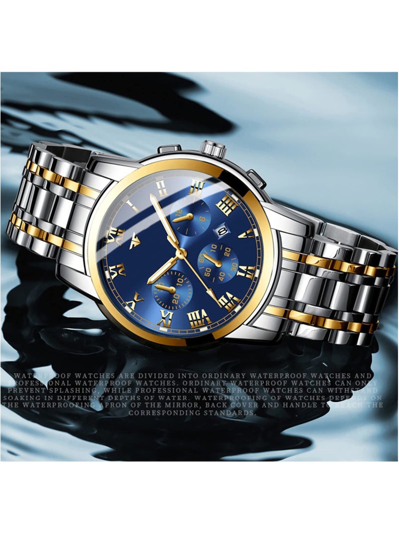 ELECDON Men's Luxury Waterproof Tourbillon Automatic Mechanical Watch - Stainless Steel, Calendar, Luminous Hands, Multifunctional Business Wrist Watch. - Image 5