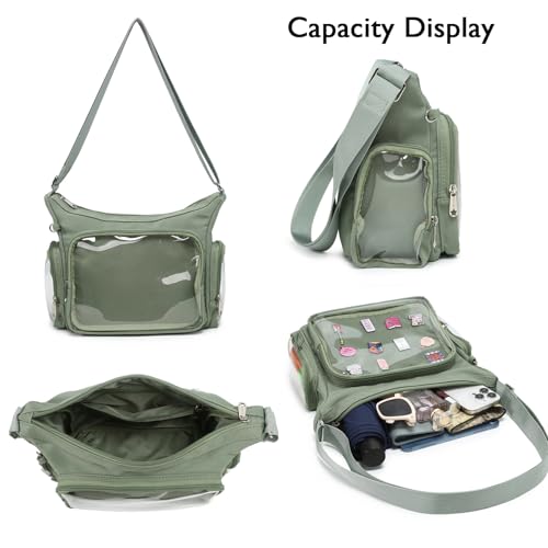 CHERRY SAUCE Canvas Ita Bag Crossbody Shoulder Bag Kawaii Purses and Handbags with Anime Pins Display - Image 4