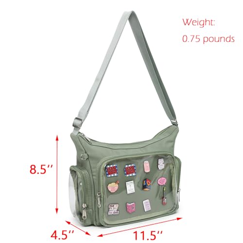 CHERRY SAUCE Canvas Ita Bag Crossbody Shoulder Bag Kawaii Purses and Handbags with Anime Pins Display - Image 2