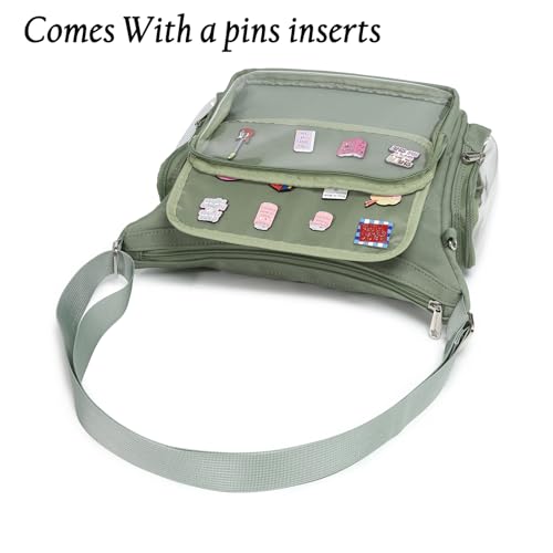 CHERRY SAUCE Canvas Ita Bag Crossbody Shoulder Bag Kawaii Purses and Handbags with Anime Pins Display - Image 3