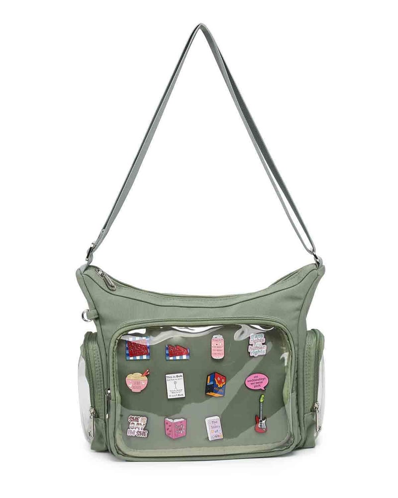 CHERRY SAUCE Canvas Ita Bag Crossbody Shoulder Bag Kawaii Purses and Handbags with Anime Pins Display - Image 1