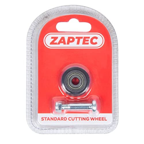 Zaptec 22mm Tungsten Carbide Tile Scoring Wheel with Bearing - 22 x 6 x 6 mm Replacement Blade for Manual Tile Cutters - 30,000m Cutting Life - Includes Storage Case, Bolt, and Nut - Image 1