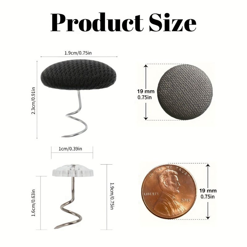 15 Pieces Off White Covered Button Pins For Bed Skirt Sofa Indoor Decor Armchair Caddy Armrest Cover - Image 2