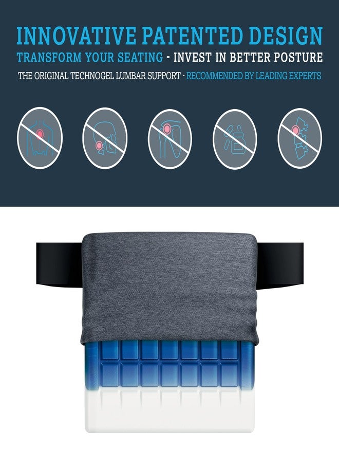 Technogel Lumbar Support Cushion - Cooling Gel Back Cushion for Office Chair, Car, Airplane - Sciatica & Lower Back Pain Relief - Ergonomic Support for Long Sitting, Office Workers, Drivers, Gamers - Image 3