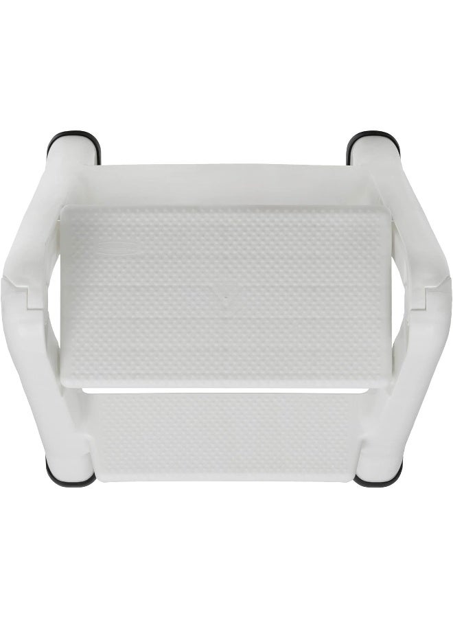 Rubbermaid Ez Step Folding Stool, 2-Step, White  - Image 1