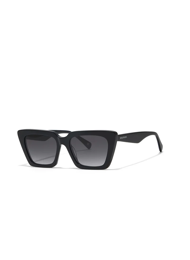 30Sundays Ember,Women Sunglasses, Cat Eye Sunglasses, UV Protection: UV400 (Black,Black)