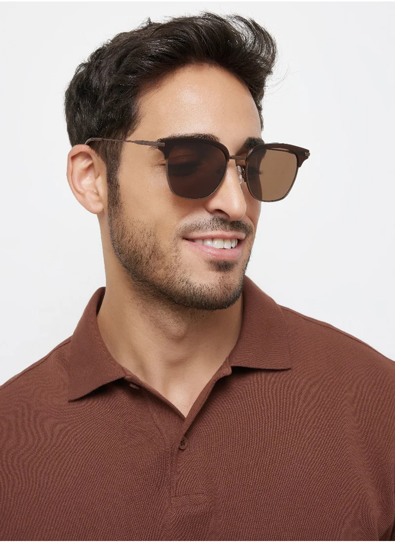30Sundays Fossil,Men Sunglasses, Square Sunglasses, UV Protection: UV400 (Brown,Brown)