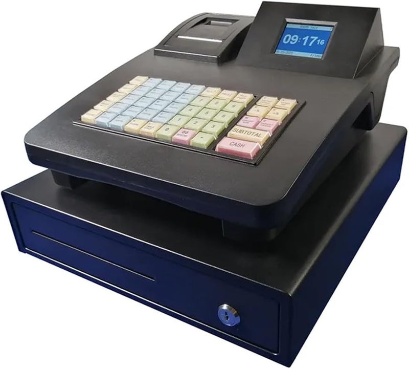 ROOUIO Cash Register, Supermarket Retail Restaurant Store English Version Cash Register, Built-in 58mm Receipt Printer Suitable For All Industries - Image 1