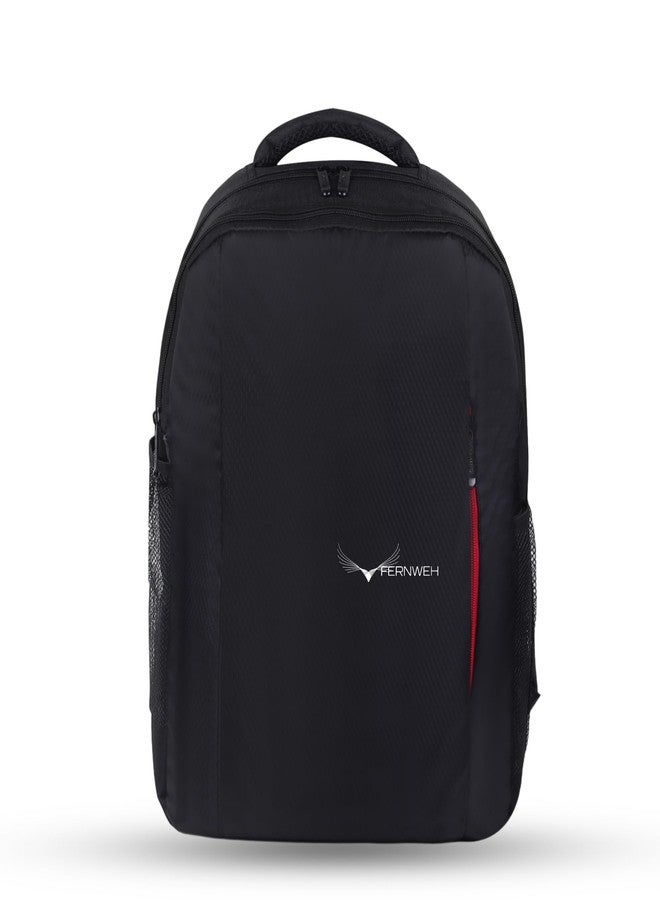 FERNWEH Black Laptop Backpack - Fits 13 to 17 Inch Laptops - 3 Spacious Compartments, 18 x 12 Inch Travel & Office Backpack for Men & Women - Image 1
