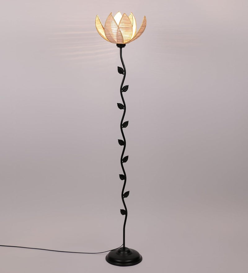 AMDHOME Metal Floor Lamp Beige Pack of 1 lamp 1 Base 1 Wire Connector 1 Shade - Image 4