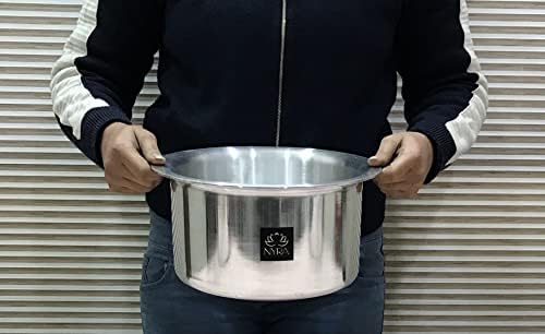 Nyra Aluminum Induction Base Bhagona with StainlessSteel Lid MultiPurpose Food Grade Size XXL 4 LTR Capacity - Image 2