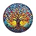 WOODBESTS Wooden Puzzles for Adults195 Pieces114113in Colored Glass Life Tree Wood Puzzles AdultUnique Shape Wooden Jigsaw Puzzles with Wooden Storage BoxPersonalized Gifts for Puzzle Lovers - Image 2
