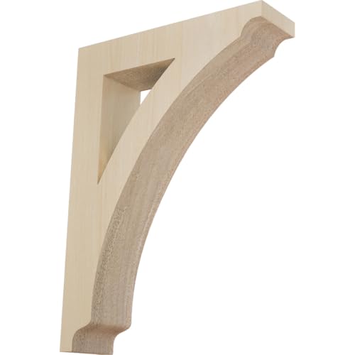 Ekena Millwork BKTW01X06X09THRW Small Thorton Wood Wood Brackets, 1 3/4"W x 6 1/2"D x 9"H , Rubberwood - Image 1