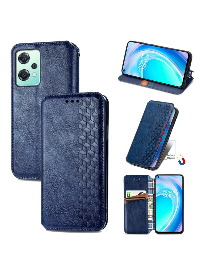 S-TOP Case For OnePlus Nord CE 2 Lite 5G Cubic Grid Pressed Magnetic Leather Phone Case - Image 1