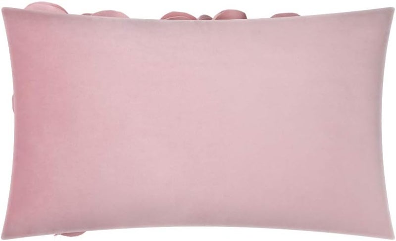 KINGROSE 3D Flower Throw Pillow Cover Home Decorative Pillow Case Sham Soft Lumbar Cushion Cover for Couch Bed Living Room Chair 12 x 20 Inches Rose Gold - Image 2