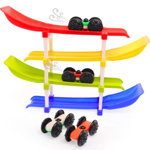 Storio Ramp Racer Toy with 4 Cars, 4 Ramps and Race Tracks | Best Gift for 1, 2, 3 Toddlers, Boys & Girls Kids – Educational Vehicle Toys - Image 1