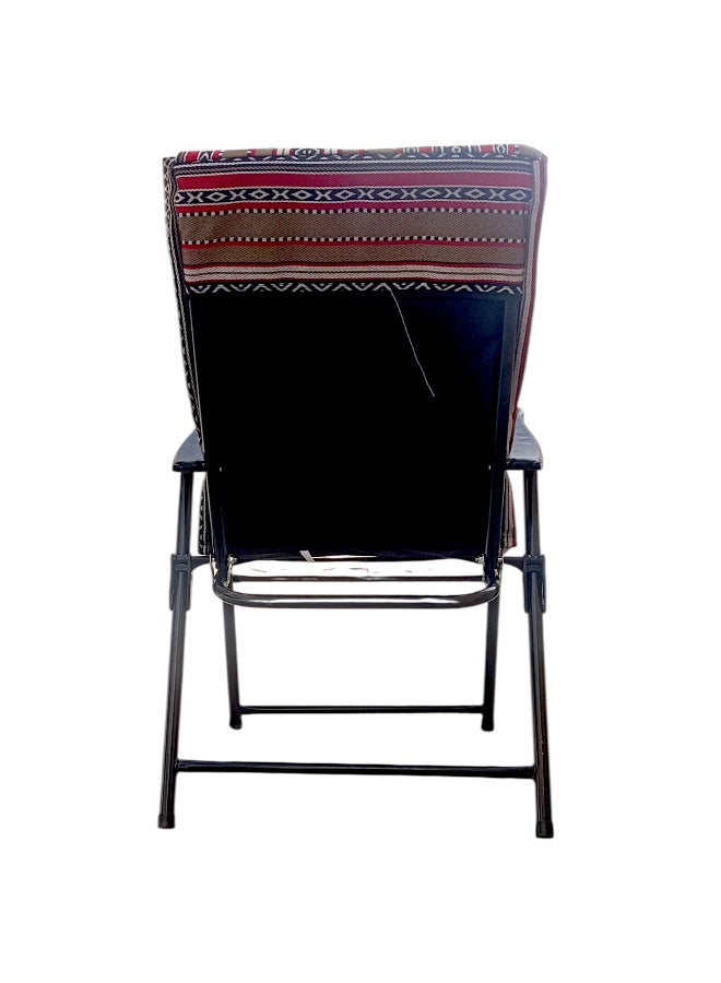 GO2CAMPS 2 Pcs - Folding Camping Chair with Cusion Premium Quality | Sadu Chair | Beach Chair | Garden Chair | Fishing Chair | Travel Chair | Picnic Chair-Premium Arabic Traditional Sadu Camping Chair – Durable Padded Cotton Cushion Seat with Cozy Armrests – Foldable Majlis Style for Desert Travel, Outdoor Picnics, BBQs & Cultural Gatherings (Compo Pack) - Image 2