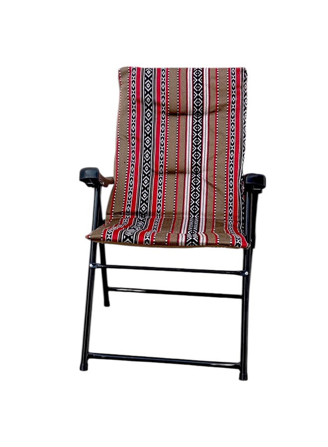 GO2CAMPS 2 Pcs - Folding Camping Chair with Cusion Premium Quality | Sadu Chair | Beach Chair | Garden Chair | Fishing Chair | Travel Chair | Picnic Chair-Premium Arabic Traditional Sadu Camping Chair – Durable Padded Cotton Cushion Seat with Cozy Armrests – Foldable Majlis Style for Desert Travel, Outdoor Picnics, BBQs & Cultural Gatherings (Compo Pack) - Image 5