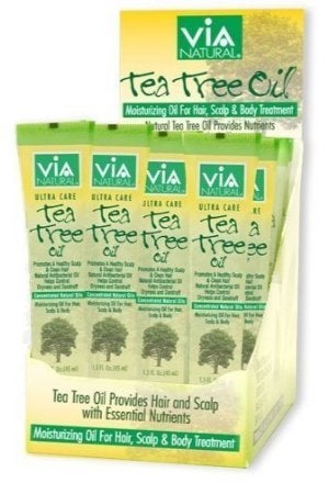 Via Natural Lot of 12 Tubes One Dozen Via Tea Tree Oil Moisturizing Oil for Hair Scalp  Body 15 fl oz each 