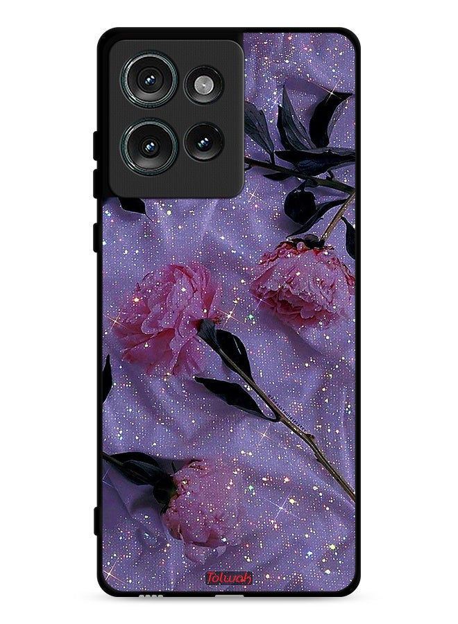 Tolwak Motorola Edge 50 Protective Case Cover Glitter Roses - Image 1