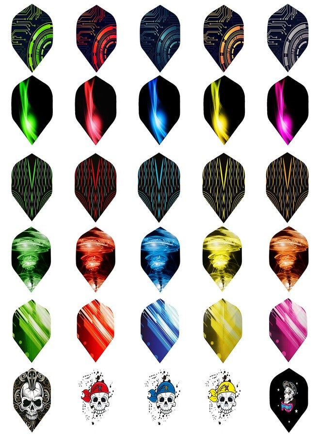 WLHGH Dart Flights, 6 Styles, 30 Sets, 90 Pieces, PET Standard Accessories for Darts, Perfect Equipment for Soft/Steel Tip Darts Games (6 Styles, 30 Sets, 90 Pieces) - Image 2