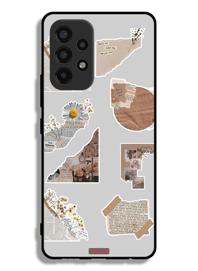 Tolwak Samsung Galaxy A53 5G Protective Case Cover Pieces Of Paper Stickers - Image 1