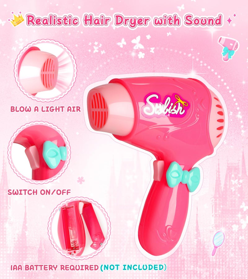 STOPKLAS Princess Light Up Cape Dress Up Shoes, Kids Pretend Makeup Set for Girls Pretend Play Beauty Hair Salons Toys Gift for 3-6 Toddler Little Girls - Image 5