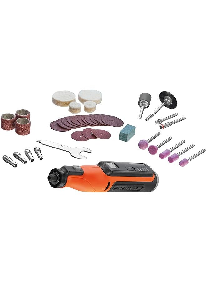 BLACK+DECKER - Cordless Multifunctional Rotary Tool With 37 Accessories 7.2V 1.5 Ah Orange Black Bcrt8I Xj - Image 1