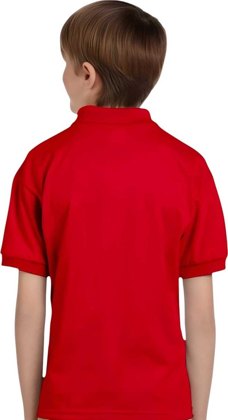 3-Piece Boys Cotton Polo Collar T-Shirt Daily and School Uniform School T-Shirt