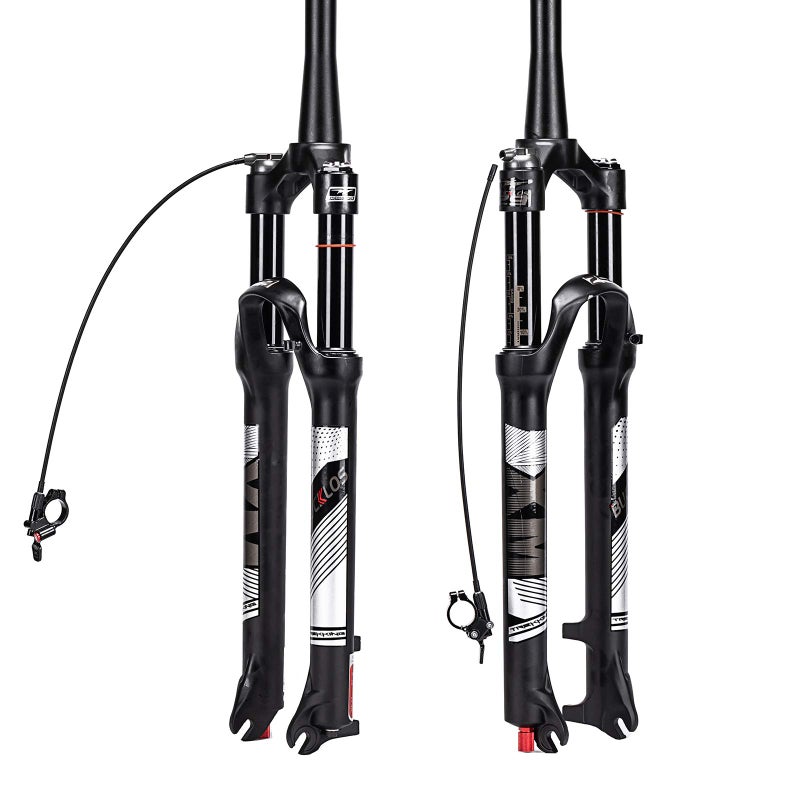 BUCKLOS 26/27.5/29 Travel 120mm MTB Air Suspension Fork, Rebound Adjust 1 1/8 Straight/Tapered Tube QR 9mm Manual/Remote Lockout XC AM Ultralight Mountain Bike Front Forks - Image 1