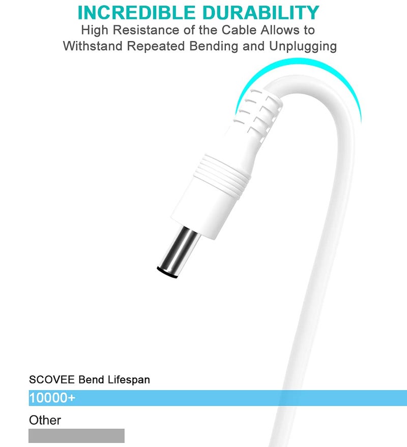 SCOVEE شاحن SCOVEE لجهاز تنظيف الوجه Foreo Luna Series، كابل شحن USB DC بديل لجهاز Foreo Luna 2 3 4 Mini Bare ISSA Go Play Plus UFO Luxe Series، كابل شاحن كهربائي لفرشاة الأسنان E-Toothbrush والمزيد بطول 4 أقدام - Image 3